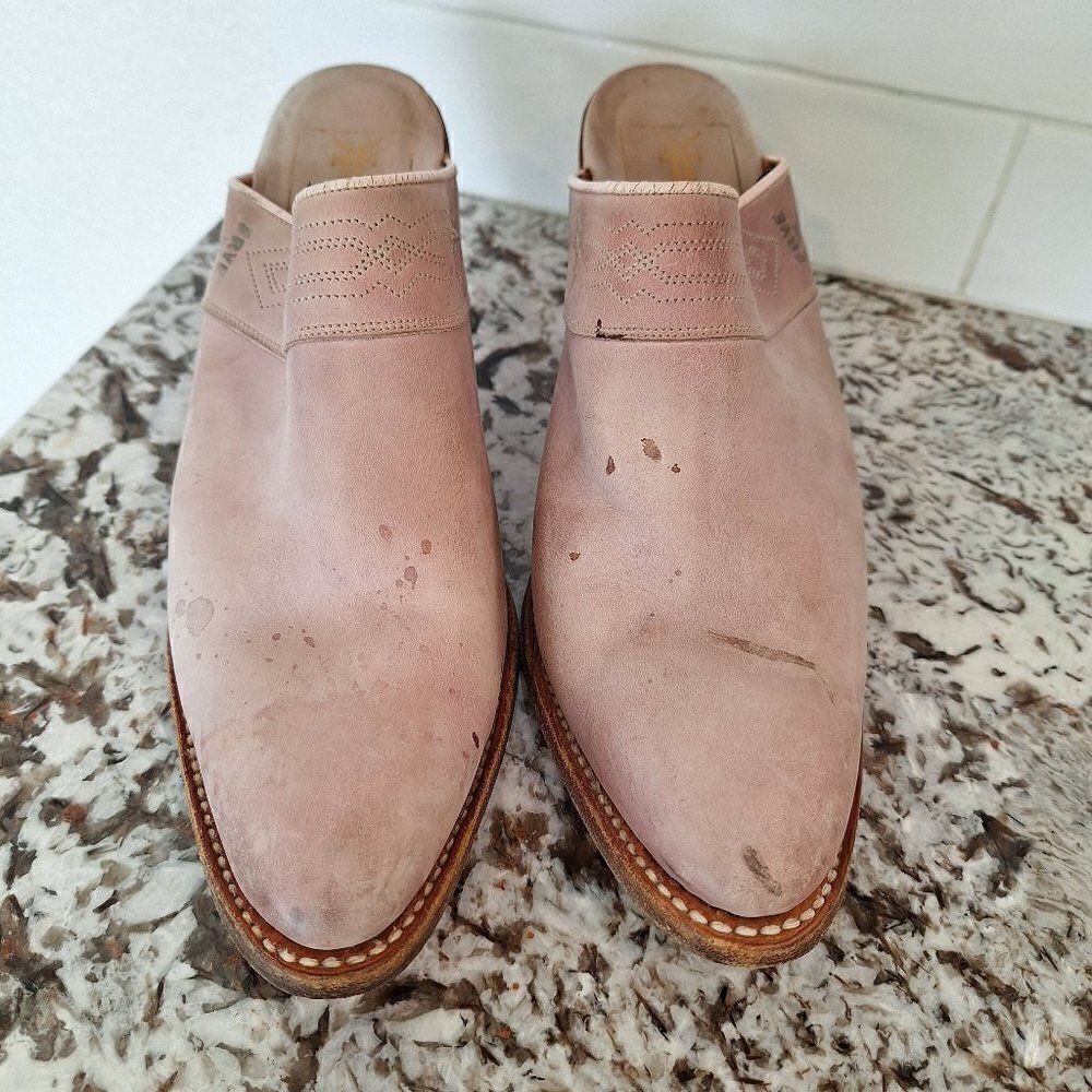Frye Blush Pink Leather Slip-On Mules